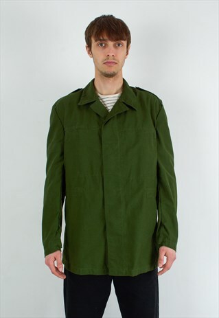 MENS ARMY JACKET EU 50 COAT LIGHTWEIGHT FIELD BLAZER GREEN M