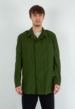 Mens Army Jacket EU 50 Coat Lightweight Field Blazer Green M