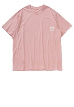 Money slogan t-shirt broken tee planet top in pastel pink