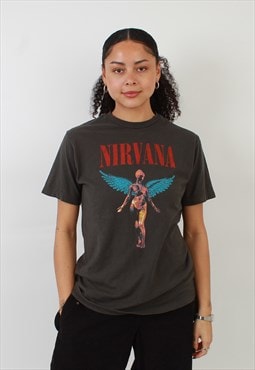 Vintage Nirvana Dark Grey Graphic T-Shirt