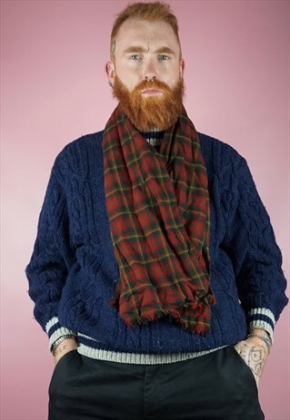 VINTAGE 1990S RED CHECK SCARF