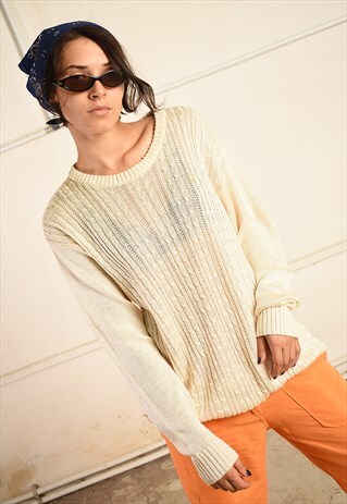 VINTAGE 90S MINIMALIST KNIT OVERSIZED JUMPER