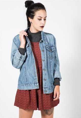 VINTAGE 80S CLASSIC TOMMY HILFIGER BASIC DENIM JACKET/ S1125