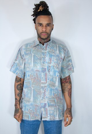 VINTAGE HAWAIIAN CRAZY PATTERNED SHIRT