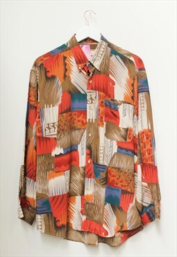 Vintage Unisex Oversized Abstract Printed Shirt