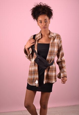 BROWN CHECK FLANNEL SHIRT GRS1260