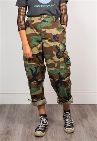 VINTAGE 90'S GRUNGE CAMO ARMY TROUSERS PANYS