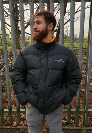 VINTAGE POLO RALPH LAUREN PUFFER COAT JACKET BLACK