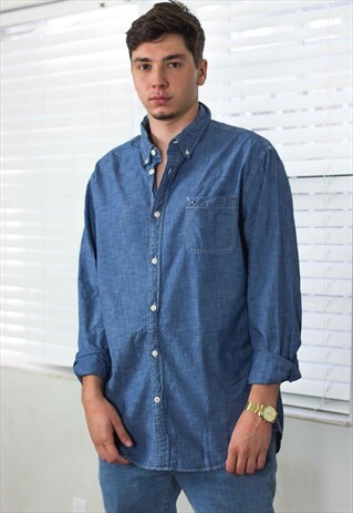 VINTAGE TOMMY HILFIGER SHIRT DENIM LOGO 90S XL 12