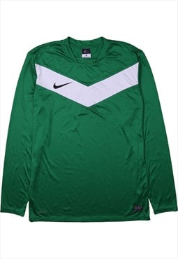 Vintage 90's Nike Shirt Swoosh Long Sleeves Green Medium