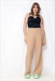 VINTAGE SUIT Y2K BLAZER FLARE PANTS BOSS SET IN BEIGE