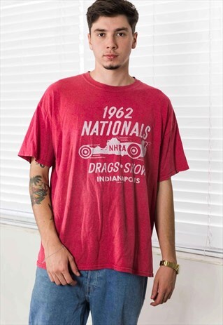 VINTAGE RACING NHRA LOGO T-SHIRT XL 7.8