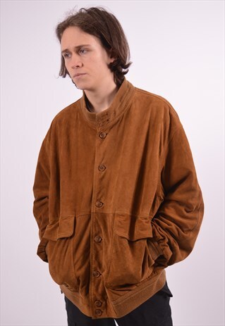 VINTAGE LEATHER SUEDE JACKET BROWN