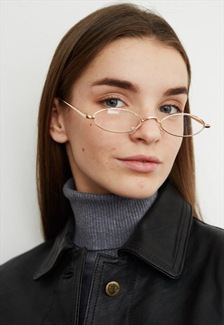 OVAL ROUND DORIS SUNLGASSES IN GOLD AND CLEAR GLASS