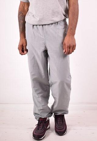 PUMA MENS VINTAGE TRACKSUIT TROUSERS SMALL GREY 90S