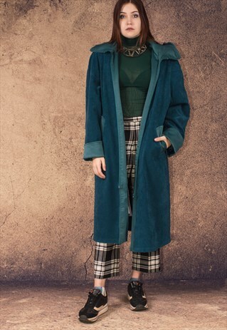 TEAL COLOR 90S QUALITY VINTAGE WOMENS COAT