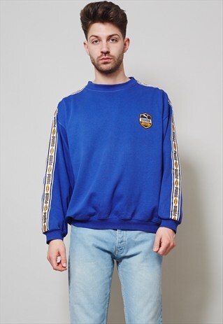 VINTAGE ELECTRIC BLUE 80'S CLASSIC PUMA SWEATER 3593
