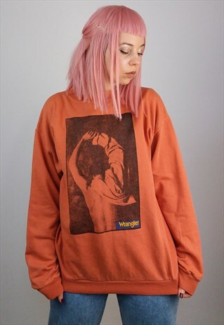 VINTAGE 90'S WRANGLER RETRO PRINT CREWNECK SWEATSHIRT