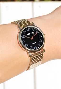 Gold Watch with Expander Strap