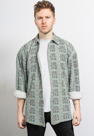 VINTAGE AZTEC PATTERNED SHIRT