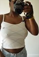 Y2K THIN STRAP CAMI VEST TOP WHITE IN CHECK PRINT