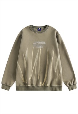 Tie-dye sweatshirt vintage wash pullover retro jumper brown