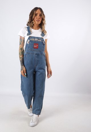 DENIM DUNGAREES PETITE LENGTH WIDE TAPERED LEG UK 10 (8BU)