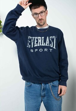Vintage 90s Everlast Sweatshirt Blue Unisex Size XL 