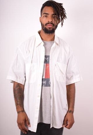 LEVI'S MENS VINTAGE SHIRT XL WHITE 90S