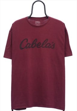 Vintage Cabelas Graphic Maroon TShirt Womens