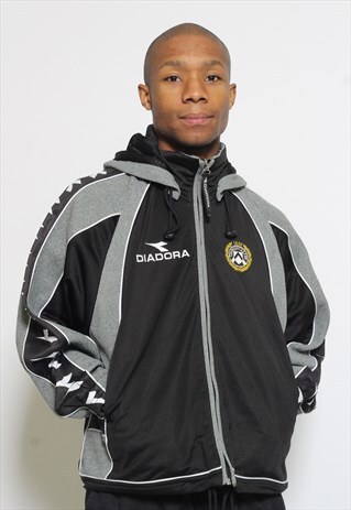 VINTAGE DIADORA UDINESE TAPE LOGO TRACK JACKET