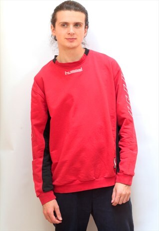 1990'S VINTAGE RED HUMMEL SWEATSHIRT