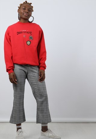 VINTAGE MEDIUM RED OHIO STATE COLLEGE SWEATSHIRT