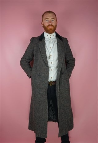 VINTAGE 1980S GREY OVERCOAT