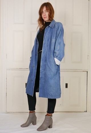 80S LONG DENIM COAT