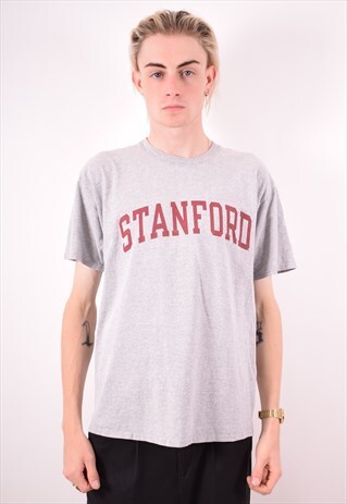 CHAMPION MENS VINTAGE T-SHIRT TOP LARGE GREY 90S