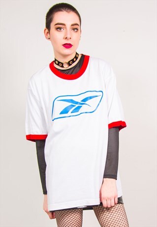 REEBOK VINTAGE 90'S WHITE RED RINGER T-SHIRT