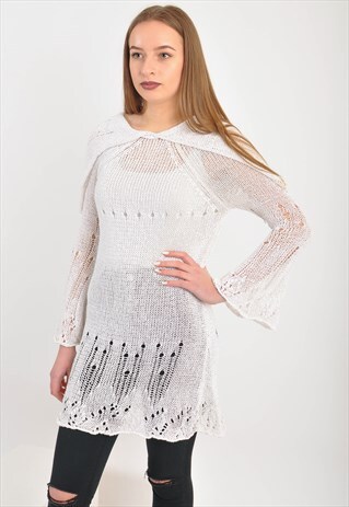 VINTAGE 90'S WHITE MAXI JUMPER