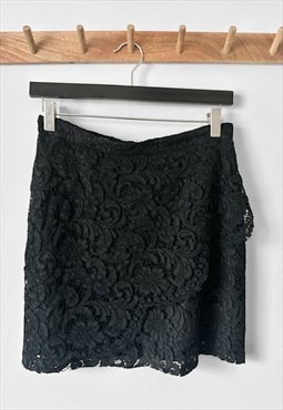 Lolita Lempicka Of Paris Vintage Black Lace Mini Skirt