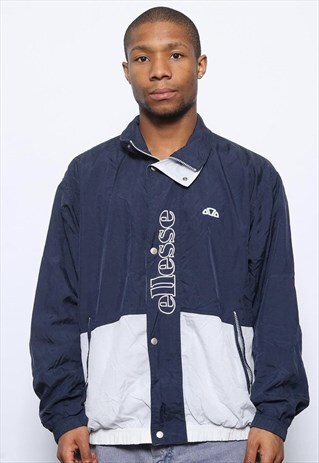 VINTAGE ELLESSE LOGO TRACK TOP JACKET BLUE