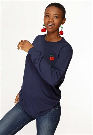 CHERRY POSE DON'T PISS ME OFF COLLECTION L/S SHIRT NAVY