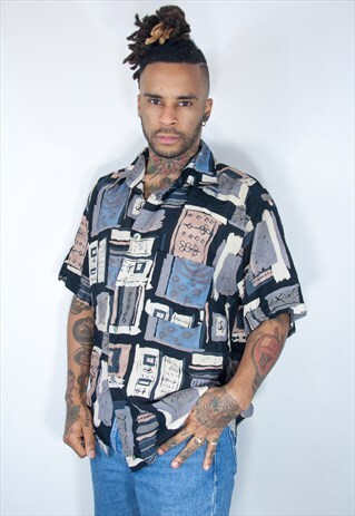 VINTAGE HAWAIIAN CRAZY PATTERNED SHIRT