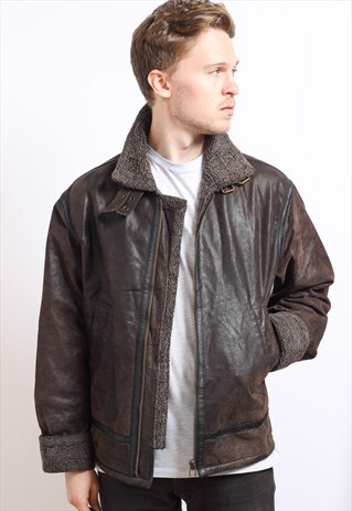 VINTAGE LEATHER SHEEPSKIN JACKET