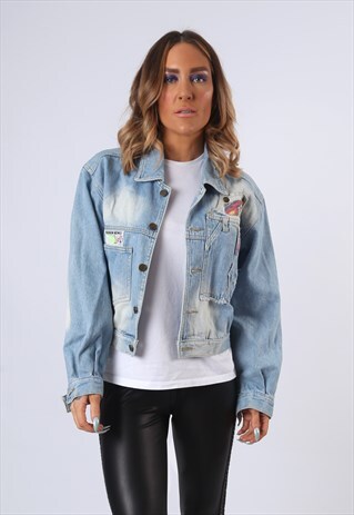 DENIM JACKET YOUNG FASHION VINTAGE UK 10 (DBZ)