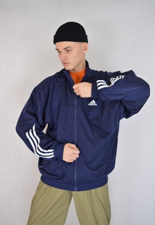 VINTAGE DARK BLUE ADIDAS SPORTS JACKET