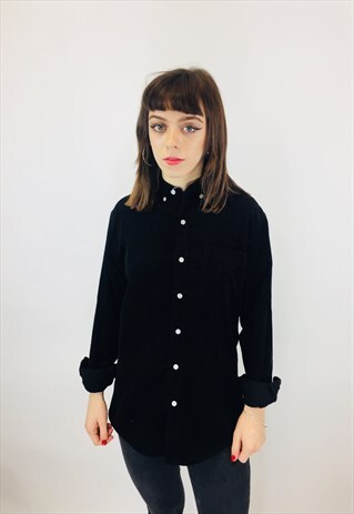VINTAGE BLACK CORDUROY SHIRT