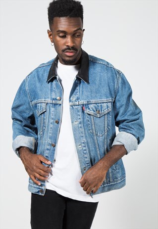 VINTAGE LEVI'S CONTRAST COLLAR DENIM JACKET / S0072