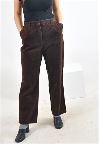 VINTAGE 90'S CORDUROY TROUSERS IN BROWN