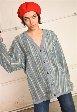 70'S RETRO OVERSIZED WOOL KNIT PARIS CHIC CARDI JACKET