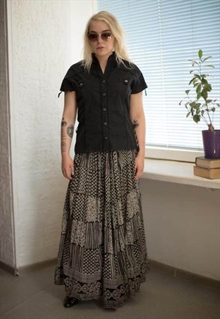 VINTAGE 90'S BLACK BUTTON UP TOP